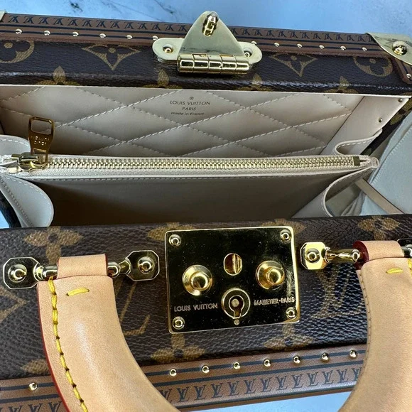 Louis Vuitton Petite Valise Trunk Bag Monogram LV box Purse Crossbody/Tote - Picture 9 of 16